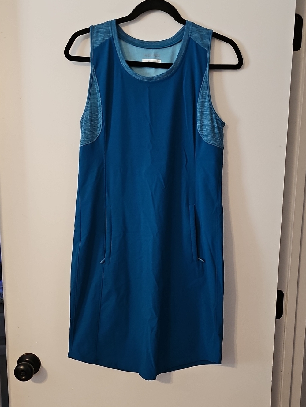 Columbia Omni Wick Teal Blue Athletic Tank Midi Dress Size Small